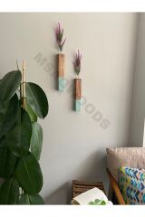 2'li AHŞAP ÇİÇEKLİK MUTFAK BANYO KIŞ BAHÇESİ BOHEM RUSTİK BALKON YAPAY ÇİÇEK EV HEDİYESİ ÇEYİZ