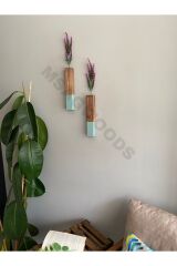 2'li AHŞAP ÇİÇEKLİK MUTFAK BANYO KIŞ BAHÇESİ BOHEM RUSTİK BALKON YAPAY ÇİÇEK EV HEDİYESİ ÇEYİZ