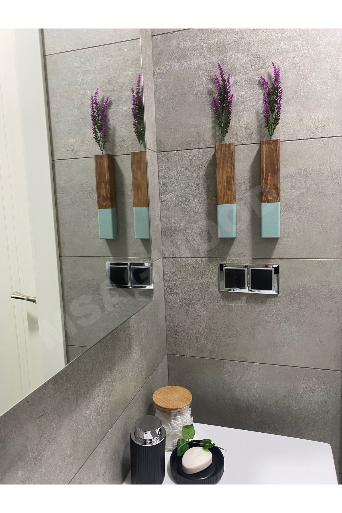 2'li AHŞAP ÇİÇEKLİK MUTFAK BANYO KIŞ BAHÇESİ BOHEM RUSTİK BALKON YAPAY ÇİÇEK EV HEDİYESİ ÇEYİZ