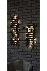 Peri Ledli Sarmaşıklı Ahşap Saksı Standı Çiçeklik Kış Bahçesi Balkon Dekor Yapay Çiçek Yapay Çiçek