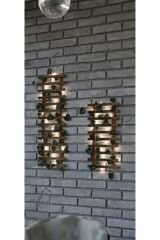 Peri Ledli Sarmaşıklı Ahşap Saksı Standı Çiçeklik Kış Bahçesi Balkon Dekor Yapay Çiçek Yapay Çiçek