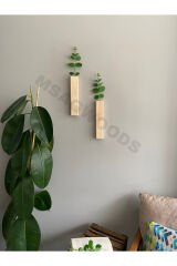 2'Lİ AHŞAP ÇİÇEKLİK BANYO MUTFAK KIŞ BAHÇESİ RUSTİK BOHEM BALKON YAPAY ÇİÇEK EV HEDİYESİ ÇEYİZ