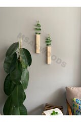 2'Lİ AHŞAP ÇİÇEKLİK BANYO MUTFAK KIŞ BAHÇESİ RUSTİK BOHEM BALKON YAPAY ÇİÇEK EV HEDİYESİ ÇEYİZ