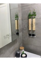 2'Lİ AHŞAP ÇİÇEKLİK BANYO MUTFAK KIŞ BAHÇESİ RUSTİK BOHEM BALKON YAPAY ÇİÇEK EV HEDİYESİ ÇEYİZ