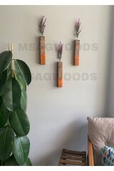 3'LÜ AHŞAP ÇİÇEKLİK MUTFAK BANYO KIŞ BAHÇESİ BOHEM RUSTİK YAPAY ÇİÇEK BALKON EV HEDİYESİ ÇEYİZ