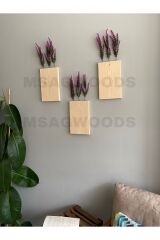 3'LÜ AHŞAP ÇİÇEKLİK YAPAY ÇİÇEK MUTFAK BANYO KIŞ BAHÇESİ BALKON EV HEDİYESİ ÇEYİZ BOHEM RUSTİK