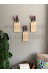 3'LÜ AHŞAP ÇİÇEKLİK YAPAY ÇİÇEK MUTFAK BANYO KIŞ BAHÇESİ BALKON EV HEDİYESİ ÇEYİZ BOHEM RUSTİK