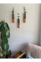 3'LÜ AHŞAP ÇİÇEKLİK BANYO MUTFAK KIŞ BAHÇESİ RUSTİK BOHEM YAPAY ÇİÇEK BALKON EV HEDİYESİ ÇEYİZ