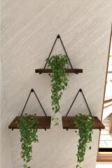 AHŞAP METAL 3'LÜ RAF DUVAR DEKOR MUTFAK BAHARATLIK ORGANZER BANYO LAVABO