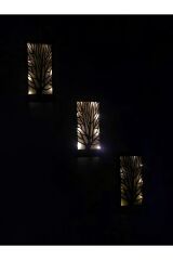 3 Lü Set Pilli Peri Ledli Masifpanel Ağaç Desenli Çerçeve Tablo Hol Duvar Süsü Ev Hediyesi 36x18