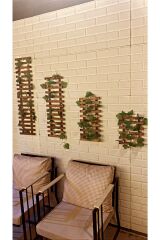 Çam Ağacı Peri Ledli Ahşap Saksı Sarmaşıklı Standı Çiçeklik Kış Bahçesi Balkon Dekor Yapay Çiçek