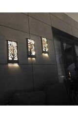 Siyah 3 Lü Set Pillerhariç Peri Ledli Ahşap Işıklı Tablo Ev Hediyesi Hol Antre Gece Lamba Duvar Süsü