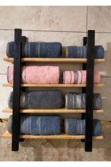 Banyo -lüx-havlu Düzenleyici , Masif-ham Ahşap Raf, Çift Havlusu - Organizer