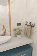 Banyo Lavabo El Havluluğu Ahşap-metal Düzenleyici Duvar Rafı Ev Hediyesi Lüx