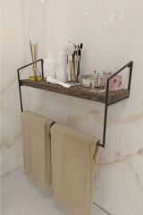 Banyo Lavabo El Havluluğu Ahşap-metal Düzenleyici Duvar Rafı Ev Hediyesi Lüx