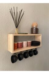 KAHVE KÖŞESİ TÜRK KAHVESİ FİNCAN ASKILIĞI RAF BANYO-MUTFAK RAFI DÜZENLEYİCİ FİNCANLIK SUNUM