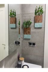 2'Lİ AHŞAP ÇİÇEKLİK MUTFAK BANYO YAPAY ÇİÇEK BALKON KIŞ BAHÇESİ EV HEDİYESİ ÇEYİZ BOHEM RUSTİK