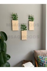 3'LÜ AHŞAP ÇİÇEKLİK MUTFAK BANYO KIŞ BAHÇESİ YAPAY ÇİÇEK BALKON EV HEDİYESİ ÇEYİZ BOHEM RUSTİK