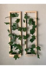 2'li Ahşap Peri Ledli Sarmaşıklı Duvar Çıtası Kış Bahçesi Balkon Duvar Dekor Bohem Retro Çeyiz