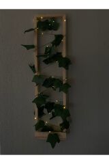 Tekli Ahşap Peri Ledli Sarmaşıklı Duvar Çıtası Kış Bahçesi Balkon Dekor Bohem Retro Çeyiz