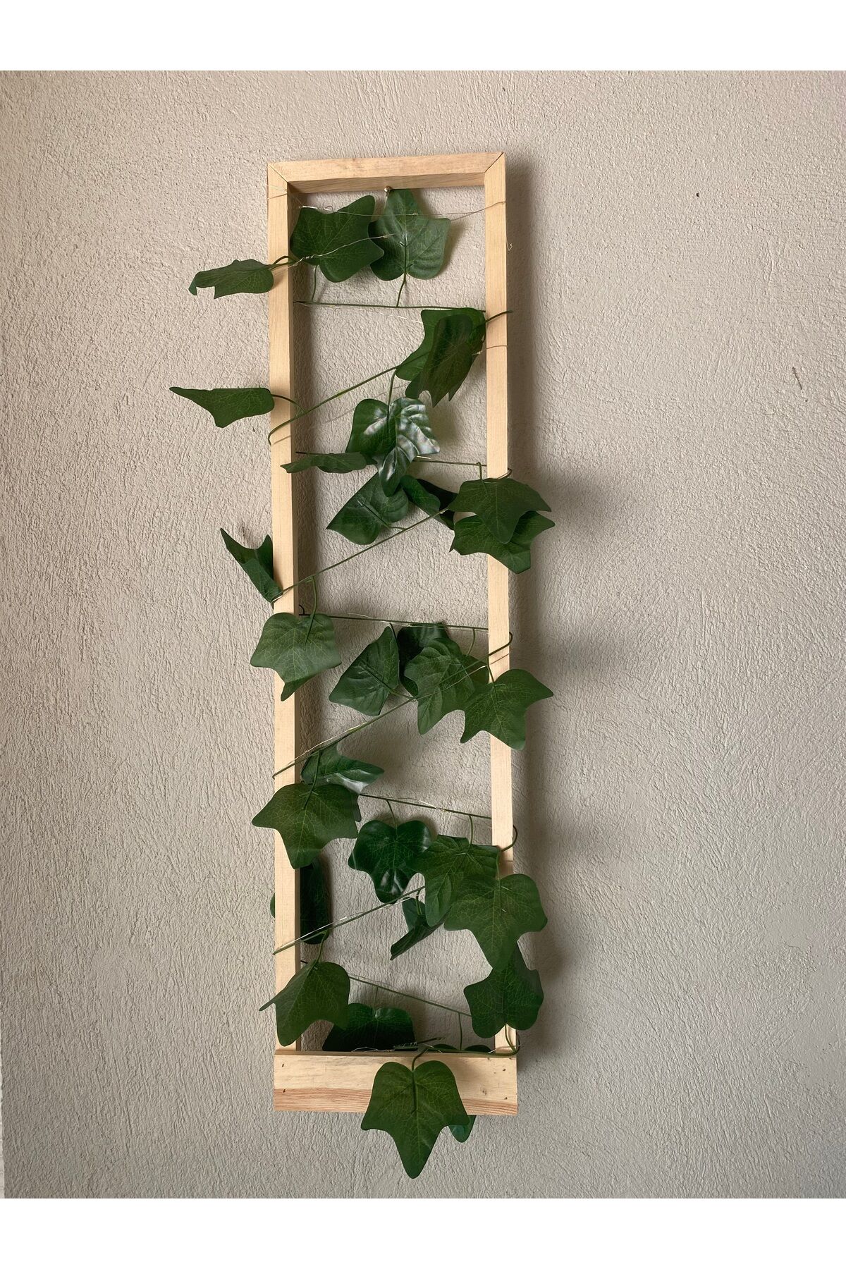 Tekli Ahşap Peri Ledli Sarmaşıklı Duvar Çıtası Kış Bahçesi Balkon Dekor Bohem Retro Çeyiz