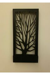 Siyah Pillerdahil Peri Ledli Ahşap Işıklı Tablo Ev Hediyesi Hol Antre Gece Lambası Duvar Süsü On-off