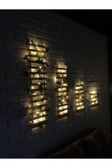 Peri Ledli Çamağacı Ahşap Saksı Sarmaşıklı Standı Çiçeklik Kış Bahçesi Balkon Dekor Yapay Çiçek