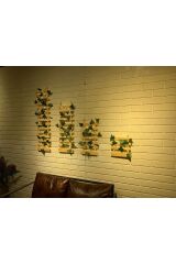 Peri Ledli Çamağacı Ahşap Saksı Sarmaşıklı Standı Çiçeklik Kış Bahçesi Balkon Dekor Yapay Çiçek