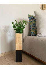 AHŞAP DEKORATİF VAZO YAPAY ÇİÇEK EV OFİS DEKOR EV HEDİYESİ BOHEM SAKSI