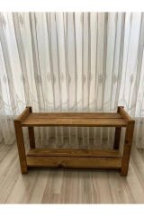 Lüx Ahşap Saksılık Çok Amaçlı Sehpa 2 Katlı Çiçeklik Saksı Düzenleyici