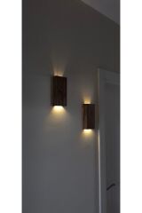 Ahşap Dekoratif Peri Ledli Aplik Duvar Balkon Antre Aksesuarı Otel Cafe Villa Bohem Dekor 20cm