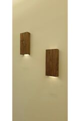 Ahşap Dekoratif Peri Ledli Aplik Duvar Balkon Antre Aksesuarı Otel Cafe Villa Bohem Dekor 20cm