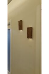 Ahşap Dekoratif Peri Ledli Aplik Duvar Balkon Antre Aksesuarı Otel Cafe Villa Bohem Dekor 20cm