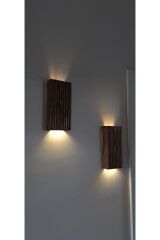 Ahşap Dekoratif Peri Ledli Aplik Duvar Balkon Antre Aksesuarı Otel Cafe Villa Bohem Dekor 20cm