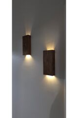 Ahşap Dekoratif Peri Ledli Aplik Duvar Balkon Antre Aksesuarı Otel Cafe Villa Bohem Dekor 20cm