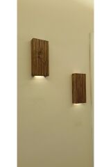 Ahşap Dekoratif Peri Ledli Aplik Duvar Balkon Antre Aksesuarı Otel Cafe Villa Bohem Dekor 20cm