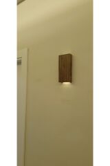 Ahşap Dekoratif Ledli Aplik Duvar Balkon Antre Aksesuarı Otel Cafe Villa Bohem Rustik Dekor Pilhariç