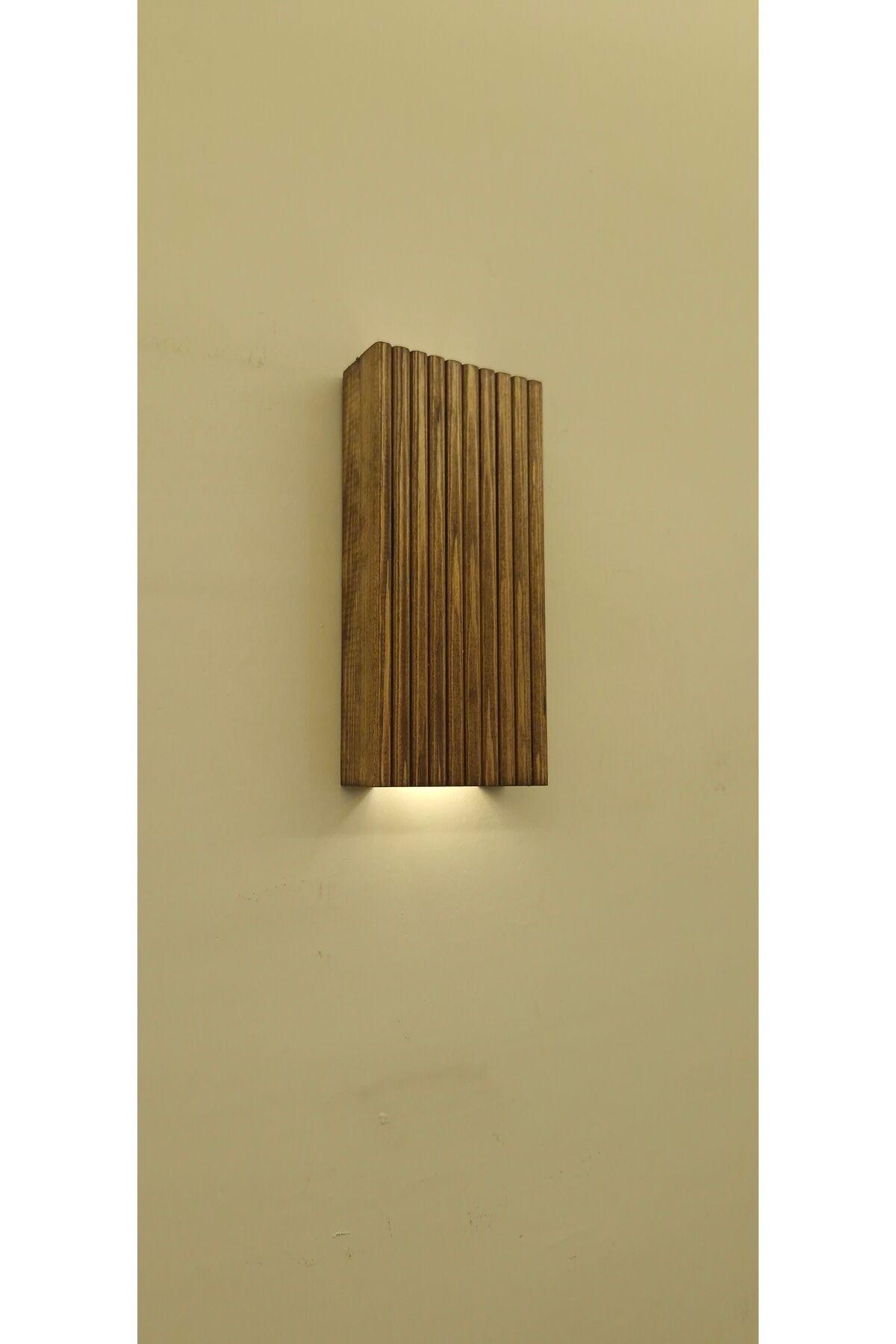 Ahşap Dekoratif Ledli Aplik Duvar Balkon Antre Aksesuarı Otel Cafe Villa Bohem Rustik Dekor Pilhariç