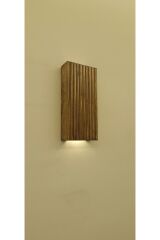 Ahşap Dekoratif Ledli Aplik Duvar Balkon Antre Aksesuarı Otel Cafe Villa Bohem Rustik Dekor Pilhariç