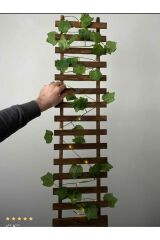 Ledli Pilli Çamağacı Ahşap Saksı Sarmaşıklı Standı Çiçeklik Kış Bahçesi Balkon Dekor Yapay Çiçek