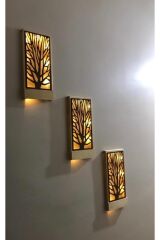 Açkapa 3lüset Piller Hariç Peri Ledli Masifahşap Tablo Ev Hediye Hol Antre Gecelamba 36x18 Duvar Süs