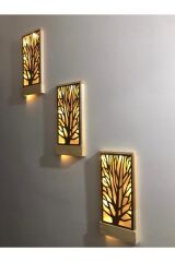 Açkapa 3lüset Piller Hariç Peri Ledli Masifahşap Tablo Ev Hediye Hol Antre Gecelamba 36x18 Duvar Süs