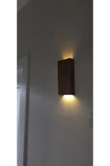 Ahşap Dekoratif Peri Ledli Aplik Duvar Balkon Antre Aksesuarı Otel Cafe Villa Bohem Rustik Dekor