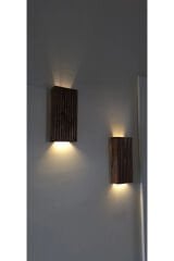 Ahşap Dekoratif Peri Ledli Aplik Duvar Balkon Antre Aksesuarı Otel Cafe Villa Bohem Dekor 20cm