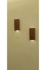 Ahşap Dekoratif Peri Ledli Aplik Duvar Balkon Antre Aksesuarı Otel Cafe Villa Bohem Dekor 20cm