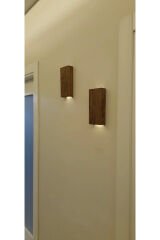 Ahşap Dekoratif Peri Ledli Aplik Duvar Balkon Antre Aksesuarı Otel Cafe Villa Bohem Dekor 20cm