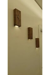 Ahşap Dekoratif Peri Ledli Aplik Duvar Balkon Antre Aksesuarı Otel Cafe Villa Bohem Dekor