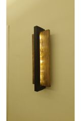 Ahşap Dekoratif Peri Ledli Aplik Duvar Balkon Antre Aksesuarı Otel Cafe Villa Bohem Rustik 40cm