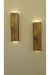 2li Ahşap Dekoratif Peri Ledli Aplik Balkon Antre Aksesuarı Otel Cafe Villa Bohem Rustik Dekor 35cm