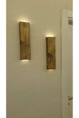 2li Ahşap Dekoratif Peri Ledli Aplik Balkon Antre Aksesuarı Otel Cafe Villa Bohem Rustik Dekor 35cm